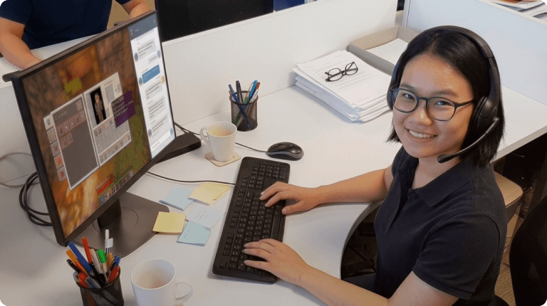 Team member at desk